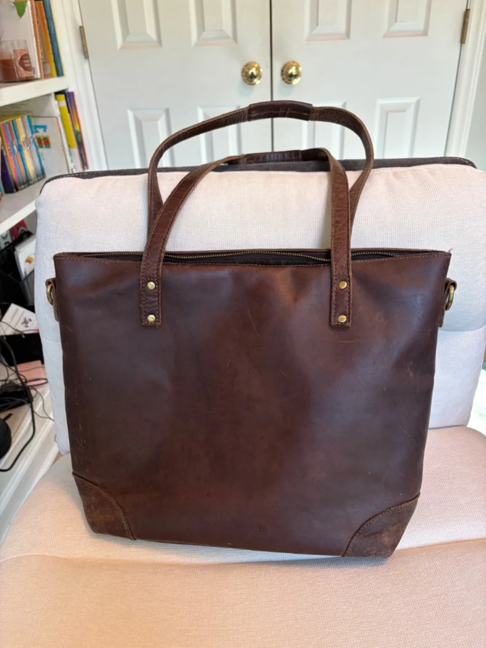 Real Leather Laptop Tote